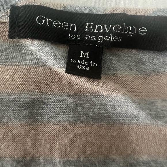 Green Envelope Los Angeles Striped Top Size M - Picture 2 of 2